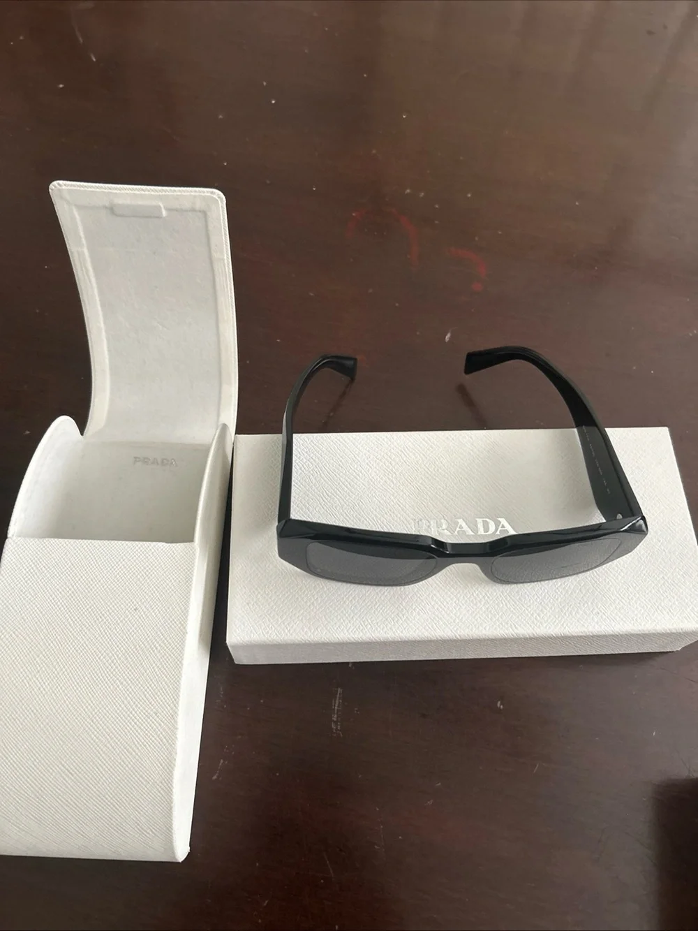 Prada Black Geometric Rectangle Women's Sunglasses